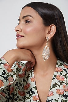 Gold Finish Diamond Earrings
