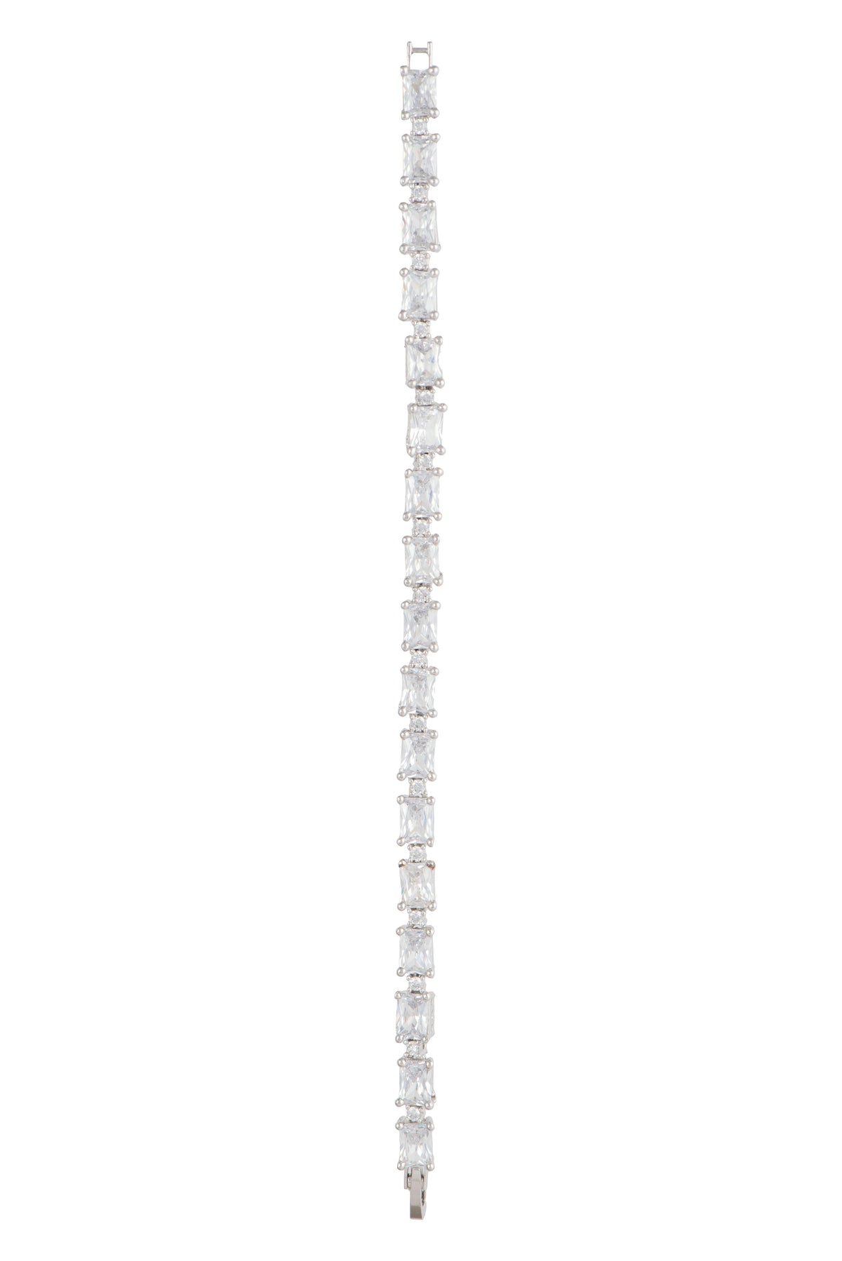 White Finish Faux Diamond Bracelet