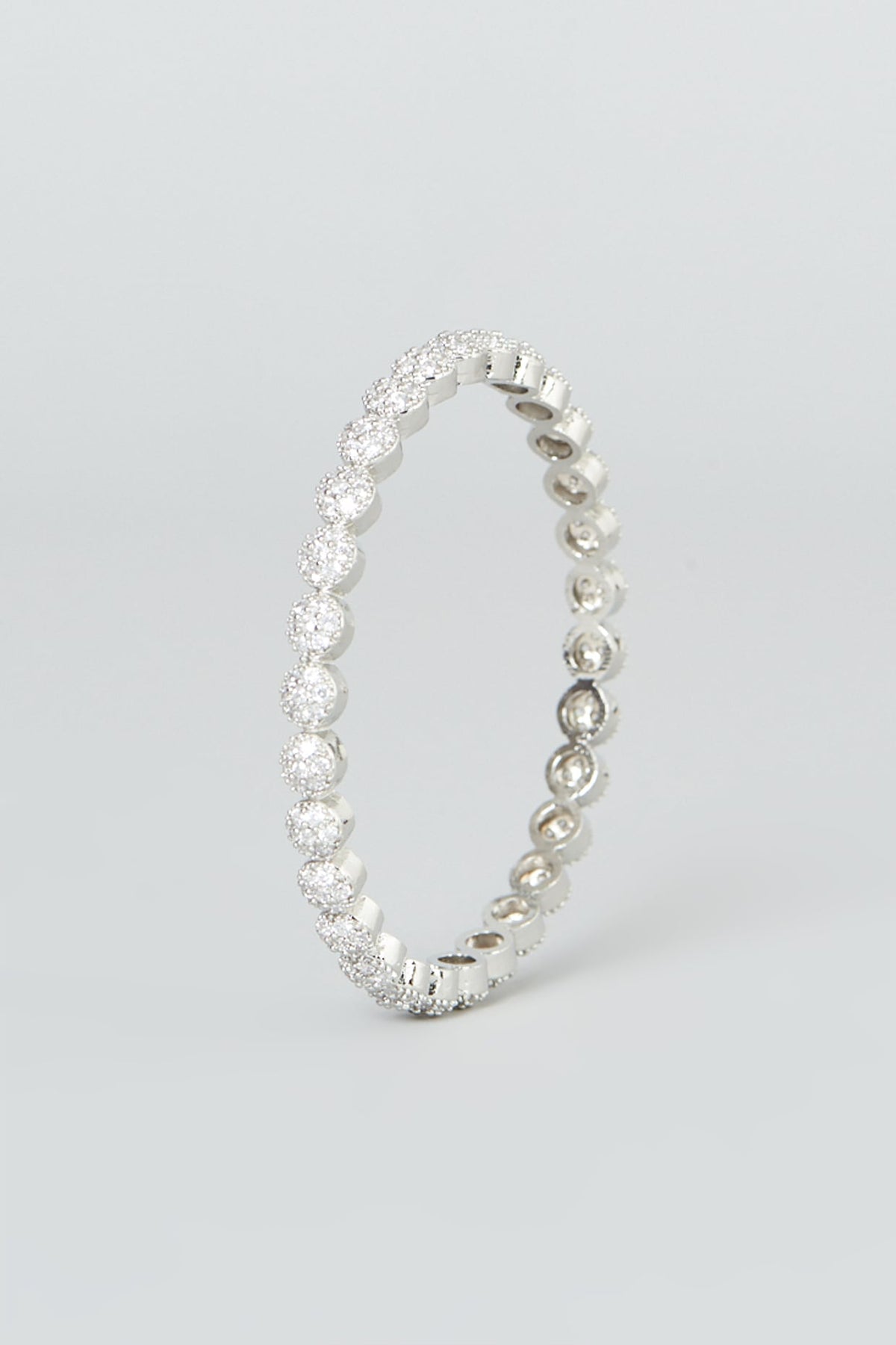 White Finish Zircon Bangles (Set of 4)