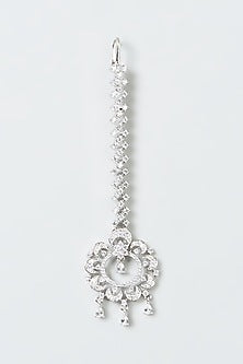 White Finish Zircon Choker Necklace Set
