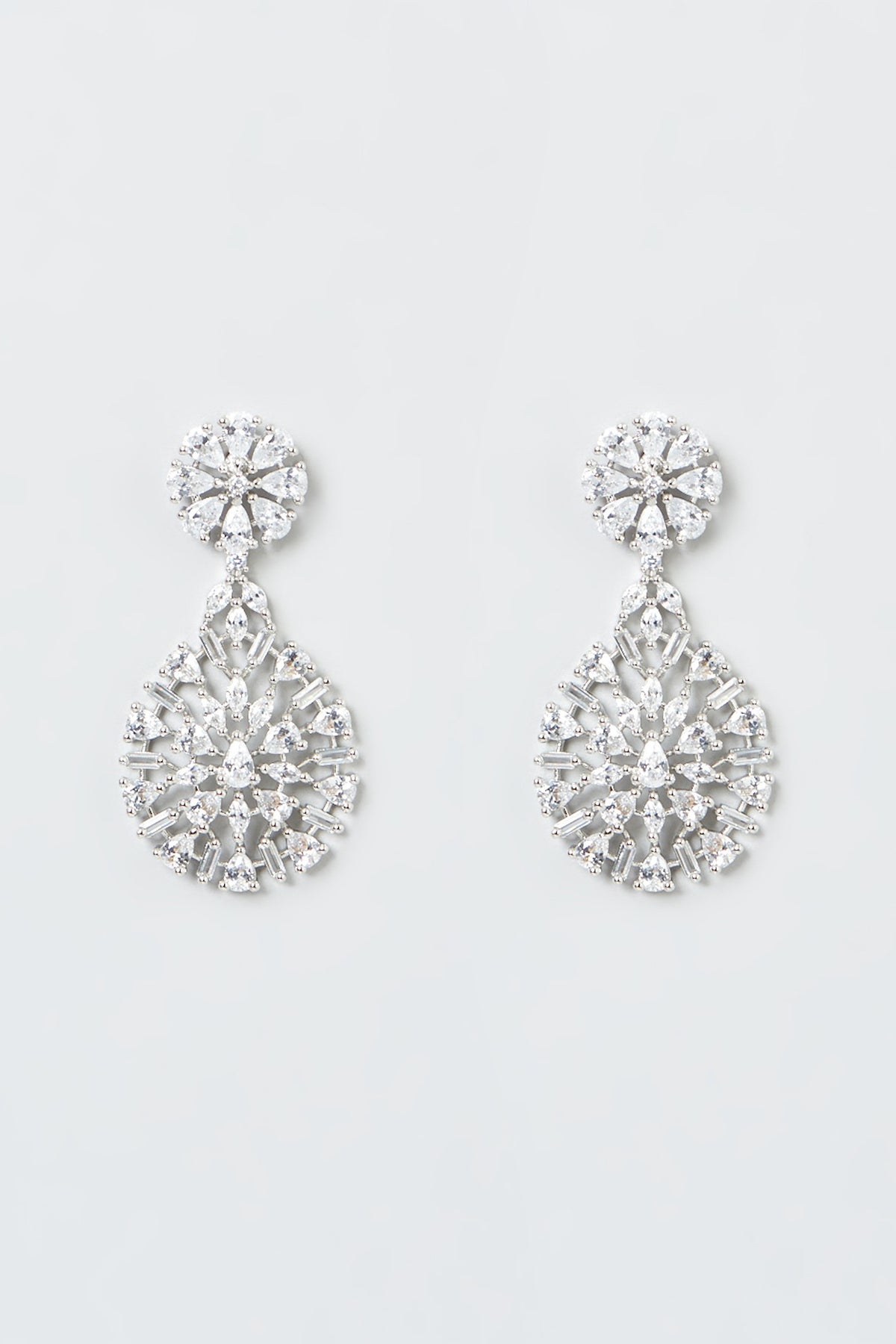 White Finish Zircon Layered Necklace Set