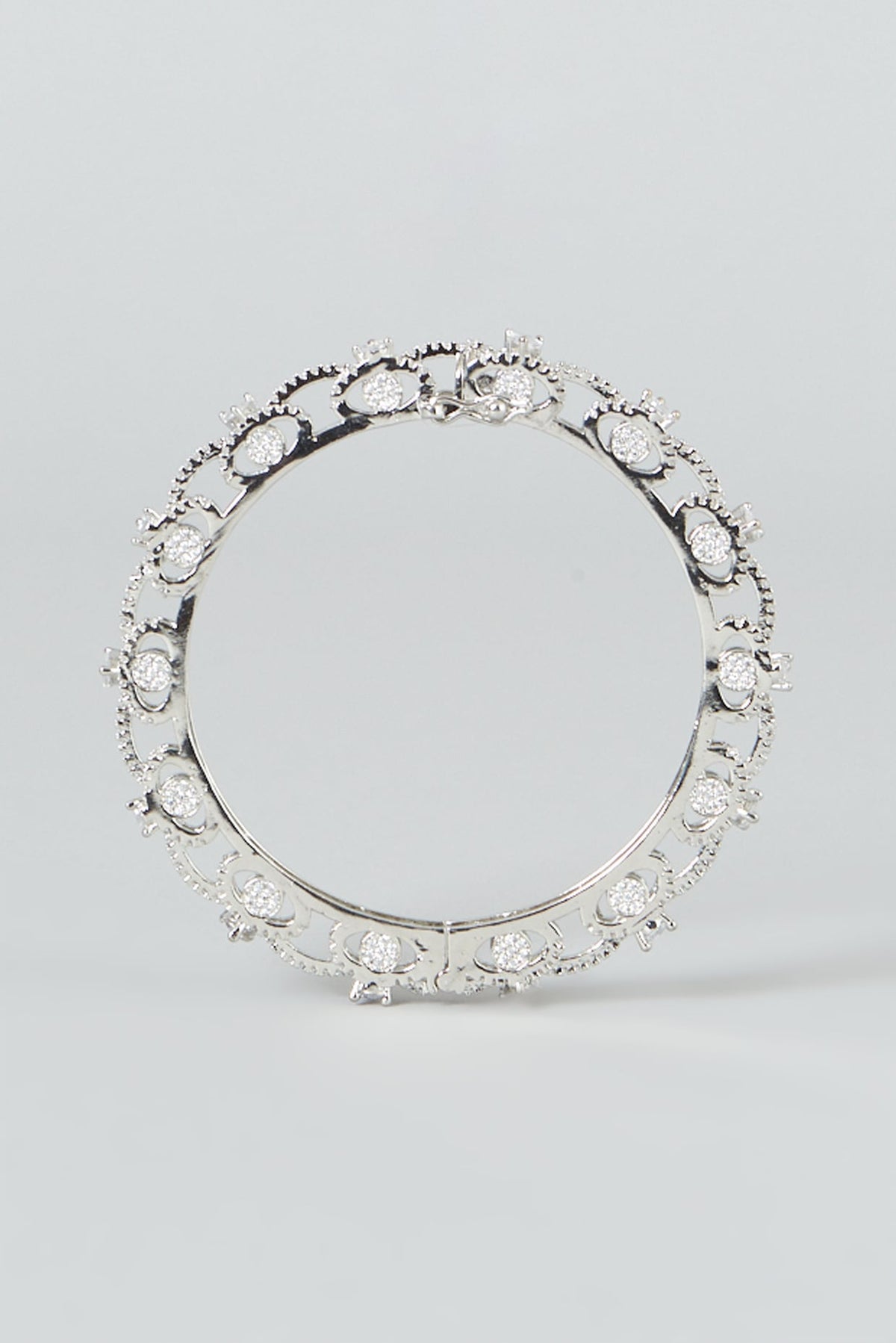 White Finish Zircon Bangle