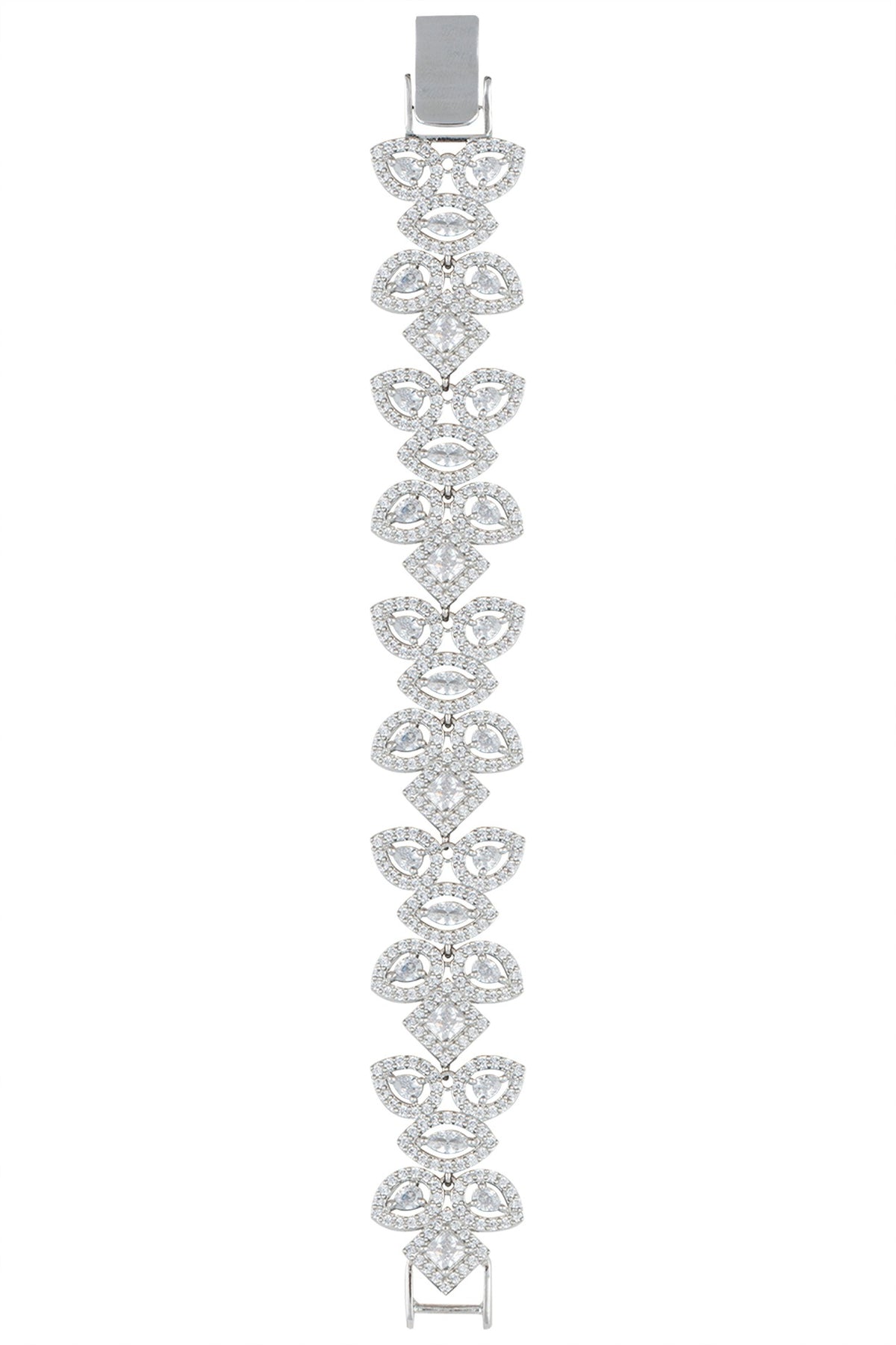 Silver plated white rhodium diamond bracelet
