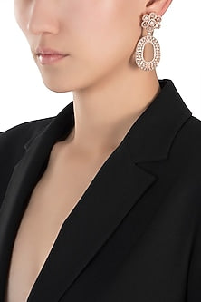 Rose gold faux diamond earrings