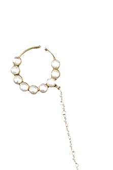 Gold Finish Kundan Nose Ring