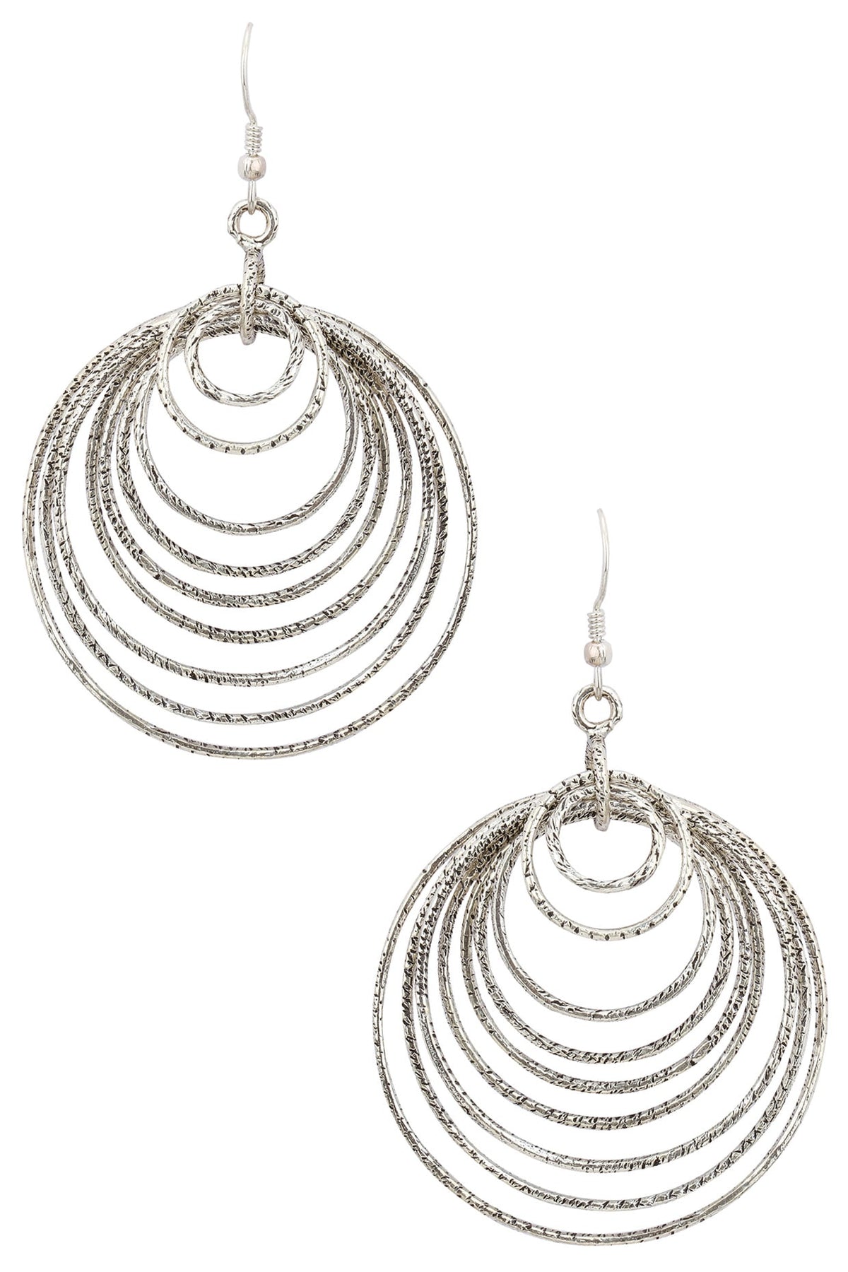 Antique Silver Finish Spiral Earrings