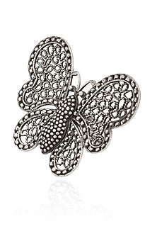 Antique Silver Finish Butterfly Ring