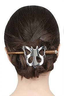Rhodium Plated Butterfly Hair Pin