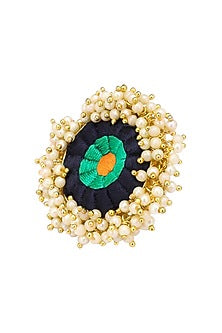 Matte Finish Three Toned Silk Thread Ring