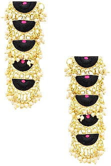 Matte Finish Five Tier Geometric Earrings
