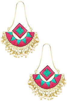 Matte Finish Two Toned Dangler Earrings