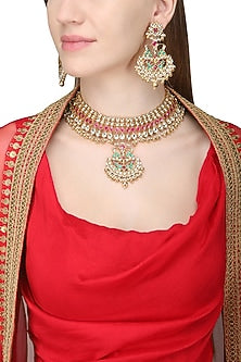 Gold Plated Choker Necklace Set