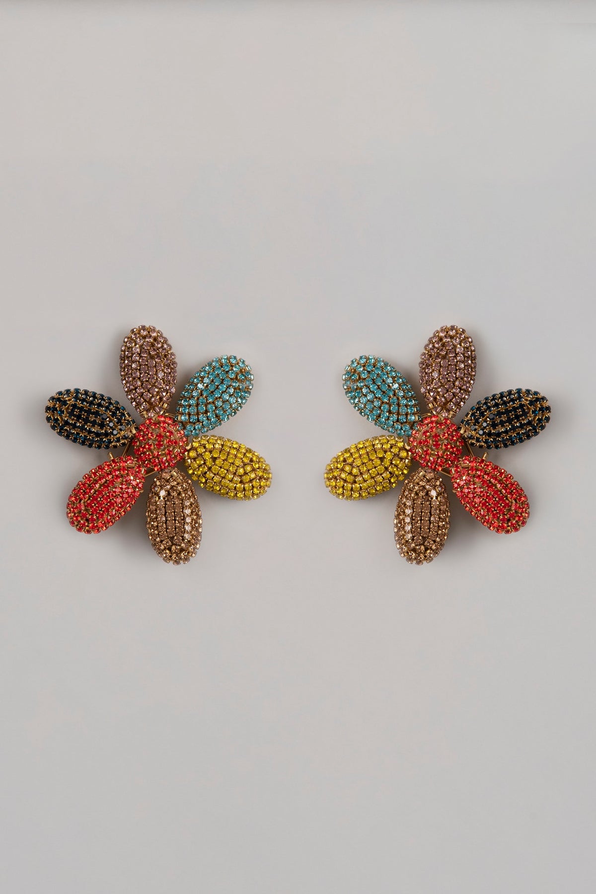 Gold Finish Daisy Stud Earrings