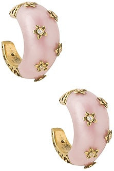 Pink Confetti Hoop Earrings