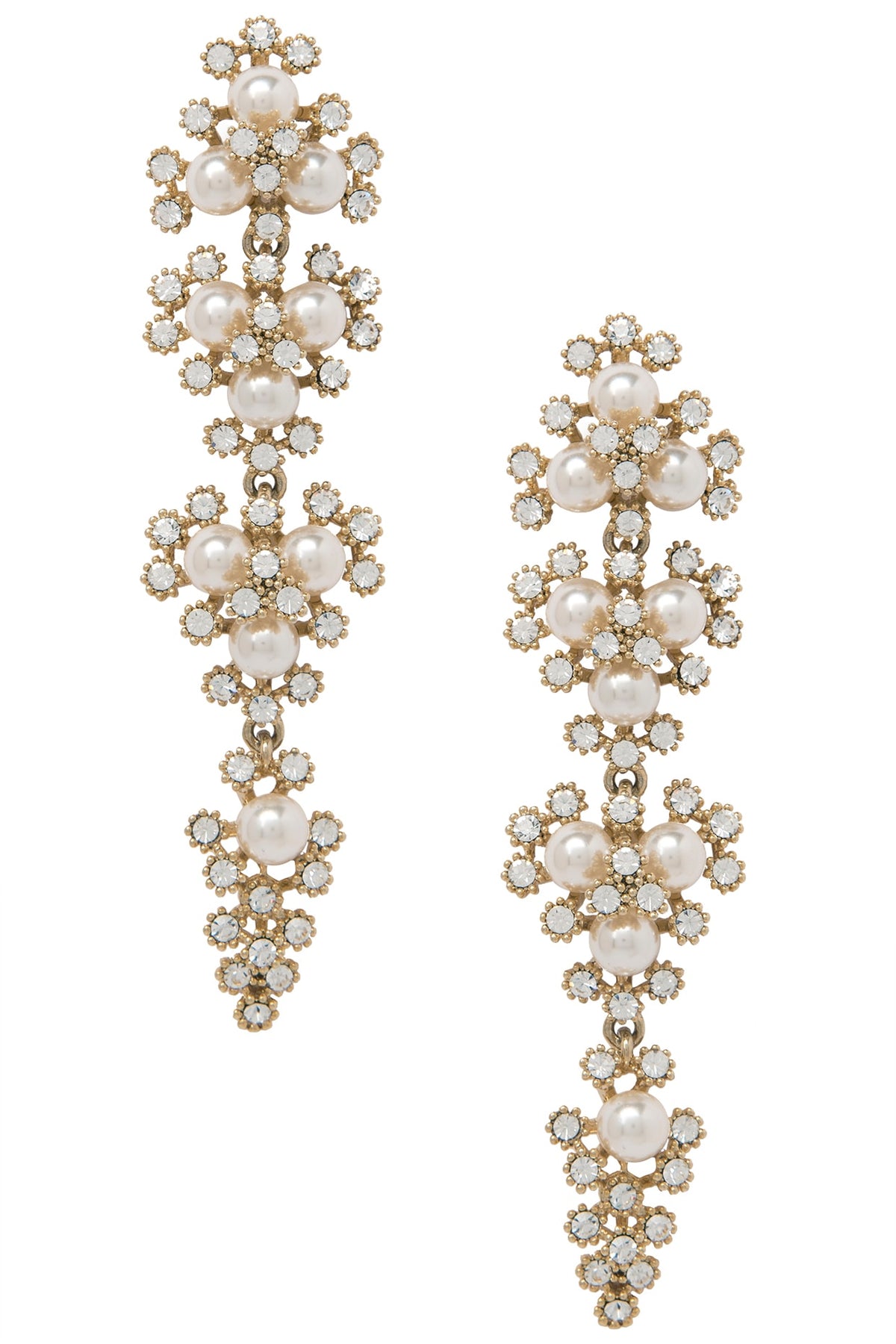 Gold Plated Pearl Dangler Earrings