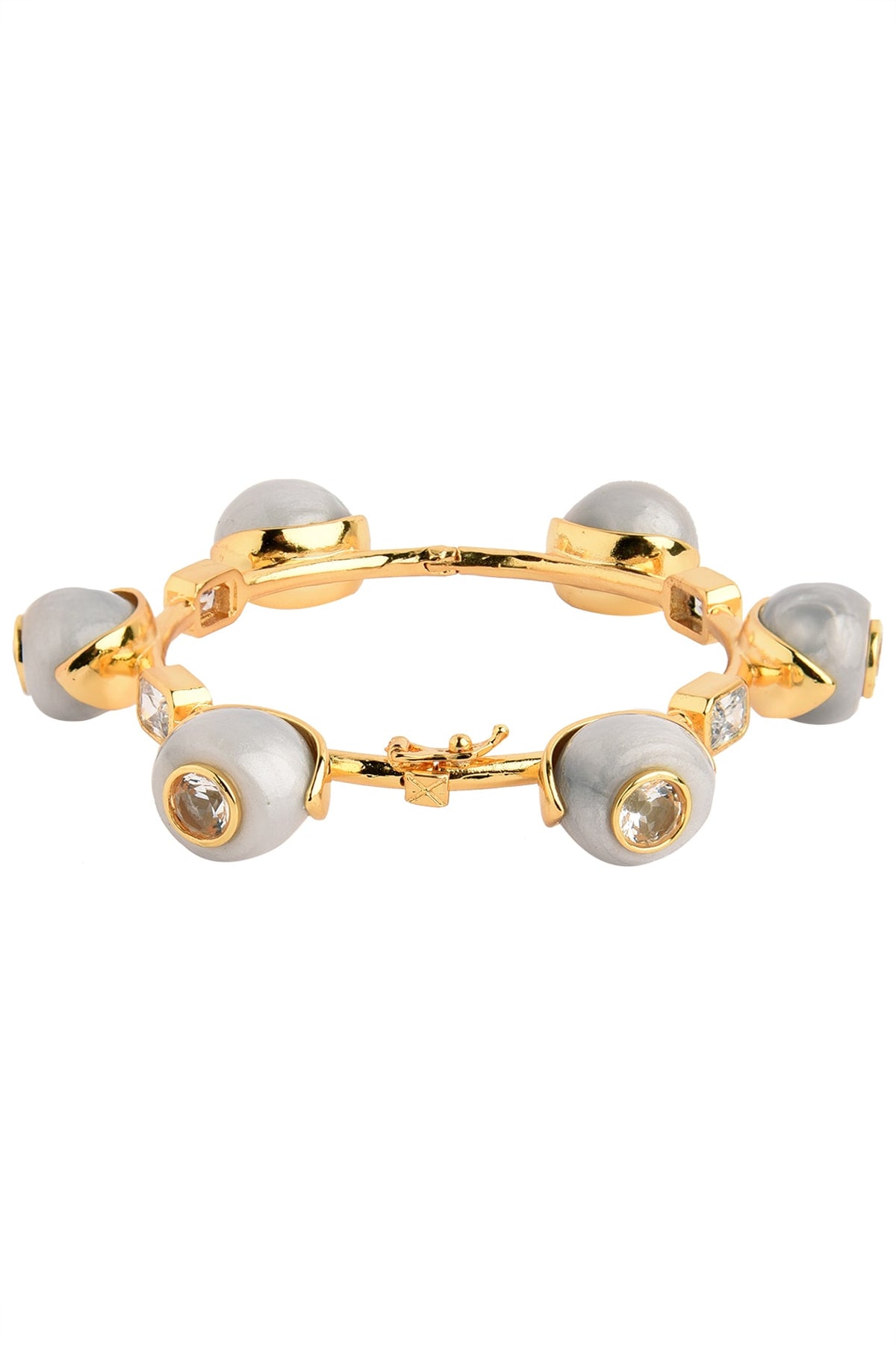 Gold Plated Grey Zircon Audrey Bangle