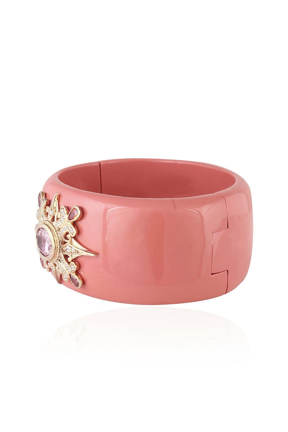 Rhodium Plated Coral Star Design Bangle