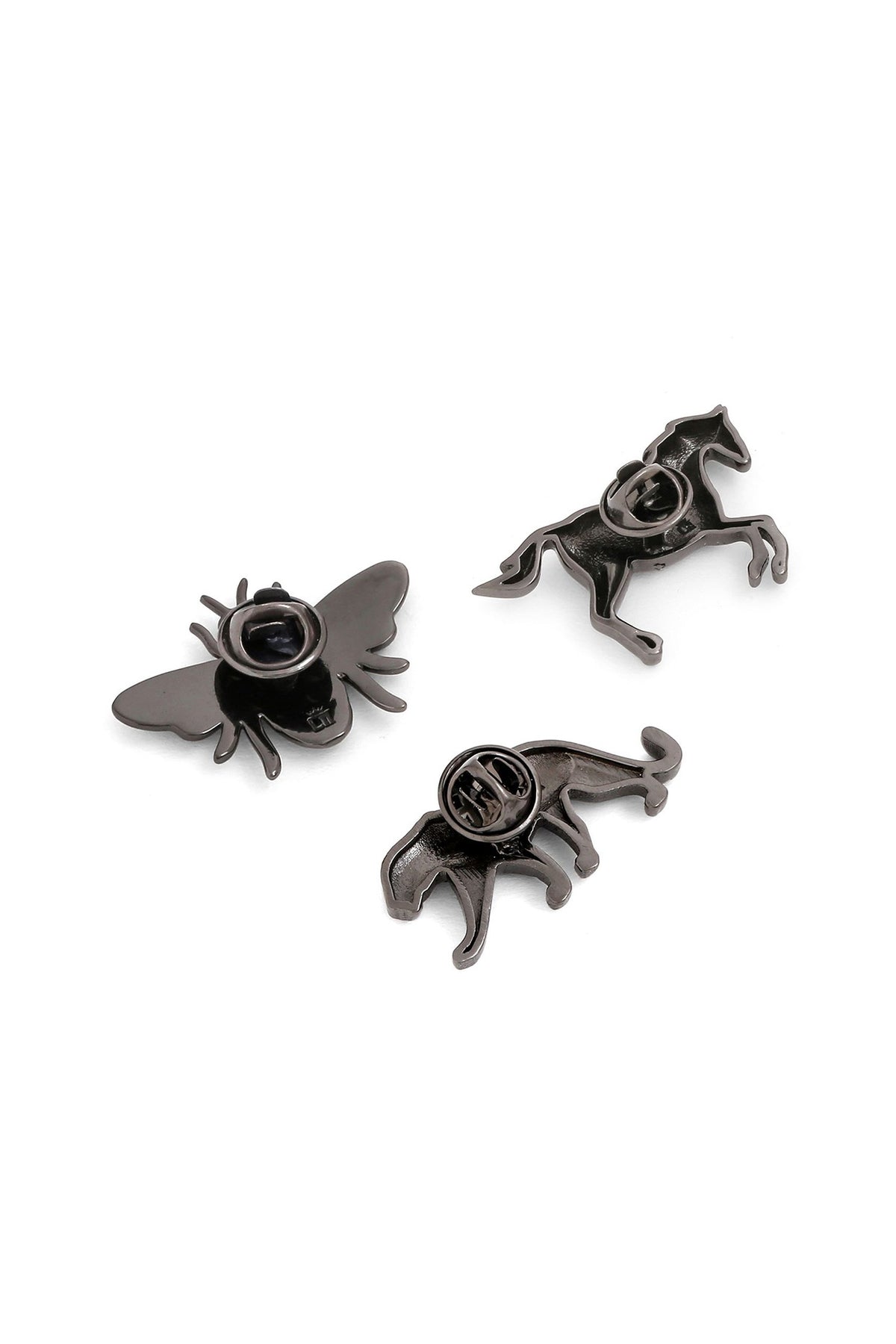 Grey Brass Brooch (Set of 3)