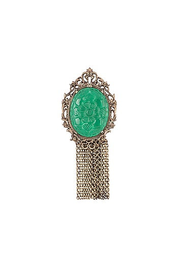 Antique Gold Finish Royal Statement Brooch