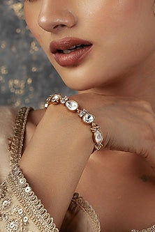 Gold Plated Polki Diamond Bracelet
