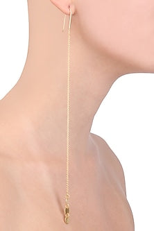 Matte Gold Plated Ladoo Chain Earrings