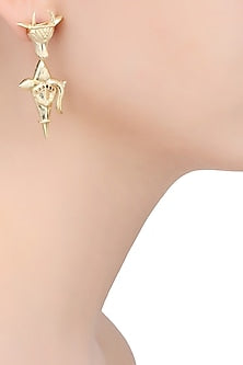 Gold Finish Holy Cow Weapon Earrings