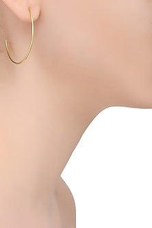 Gold Finish "C" Design Stud Earrings