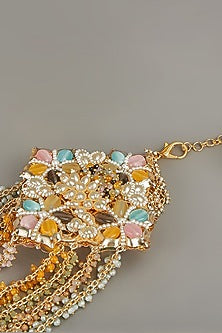 Gold Finish Semi-Precious Stone Kaleera (Set Of 1)