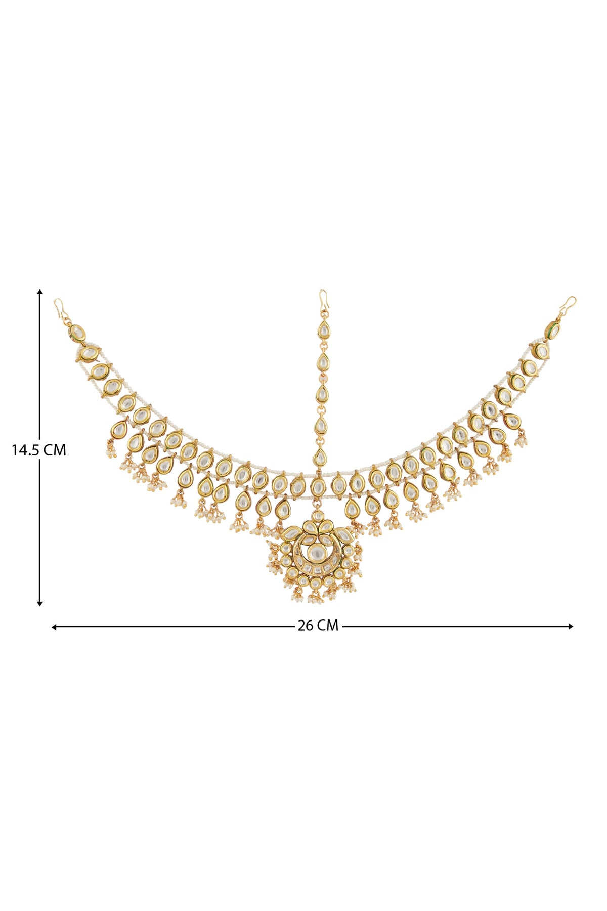 Kundan Crescent Moon Mathapatti