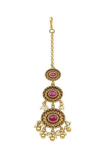 Gold Plated Layered Temple Maang Tikka