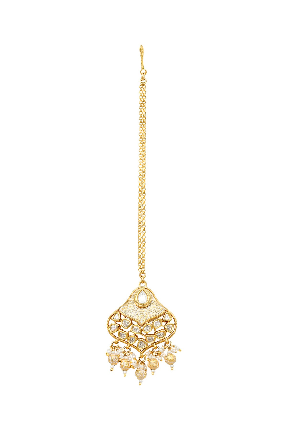 Gold Plated Maang Tikka With Stones