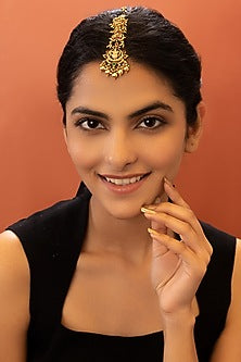 Gold Plated Temple Sheesh Maang Tikka