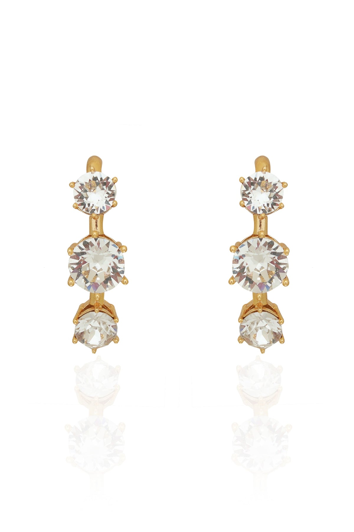 White Rhodium Finish Swarovski Dangler Earrings