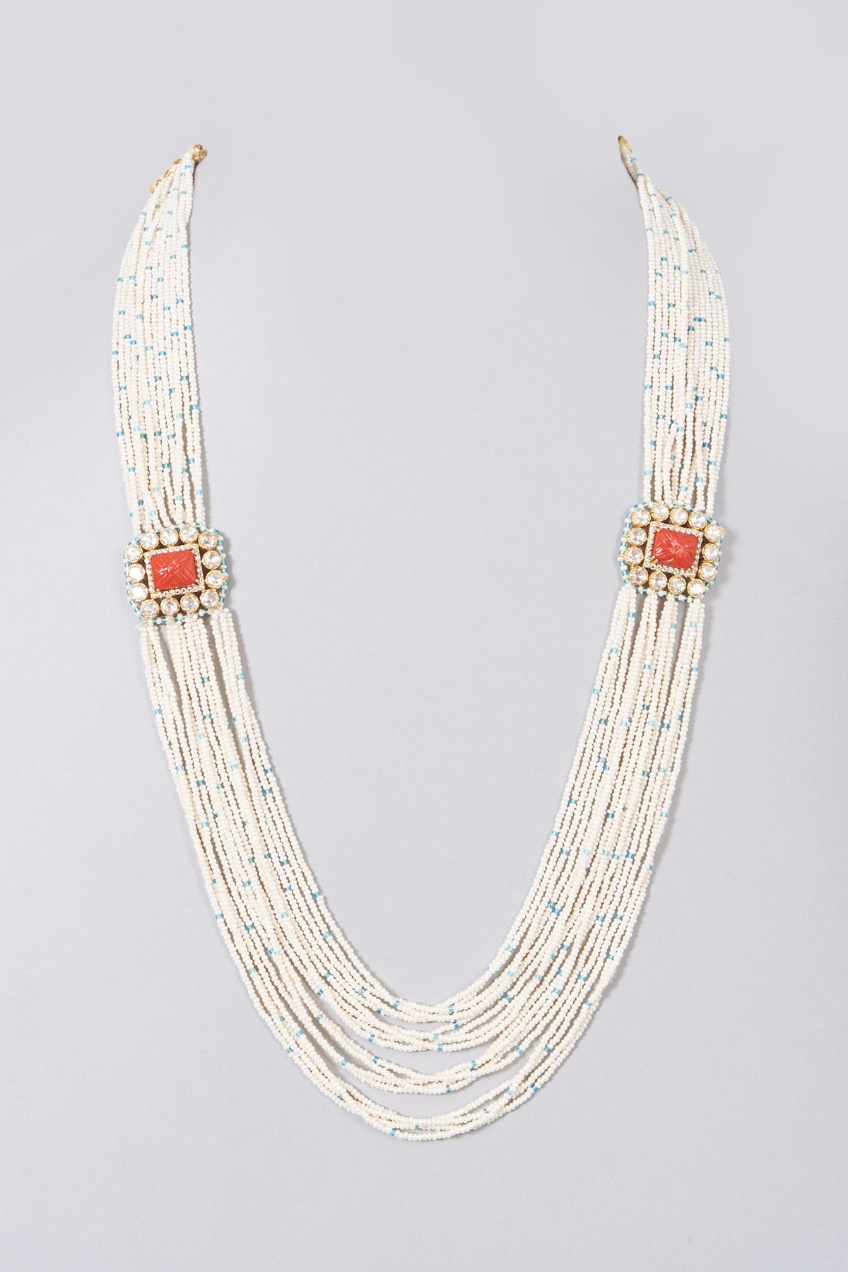 Gold Finish Pearl Necklace In Sterling Silver