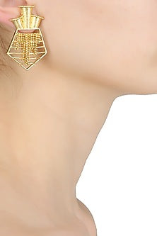Gold Plated Hand Woven Kite Earrings