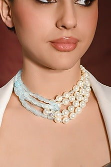 Gold Finish Beaded Choker Necklace