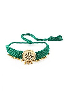Gold Finish Temple Choker Necklace
