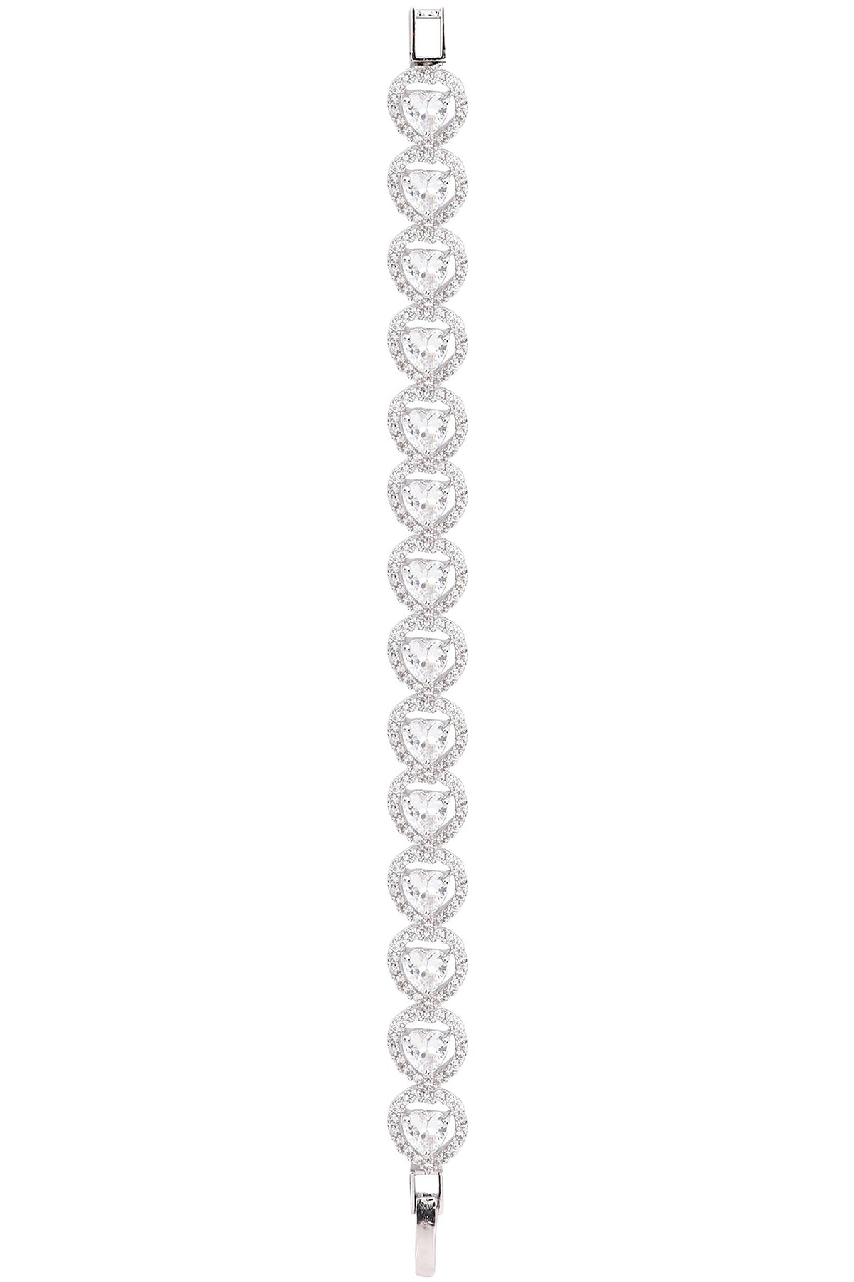 Silver Plated Heart Shaped Swarovski Bracelet
