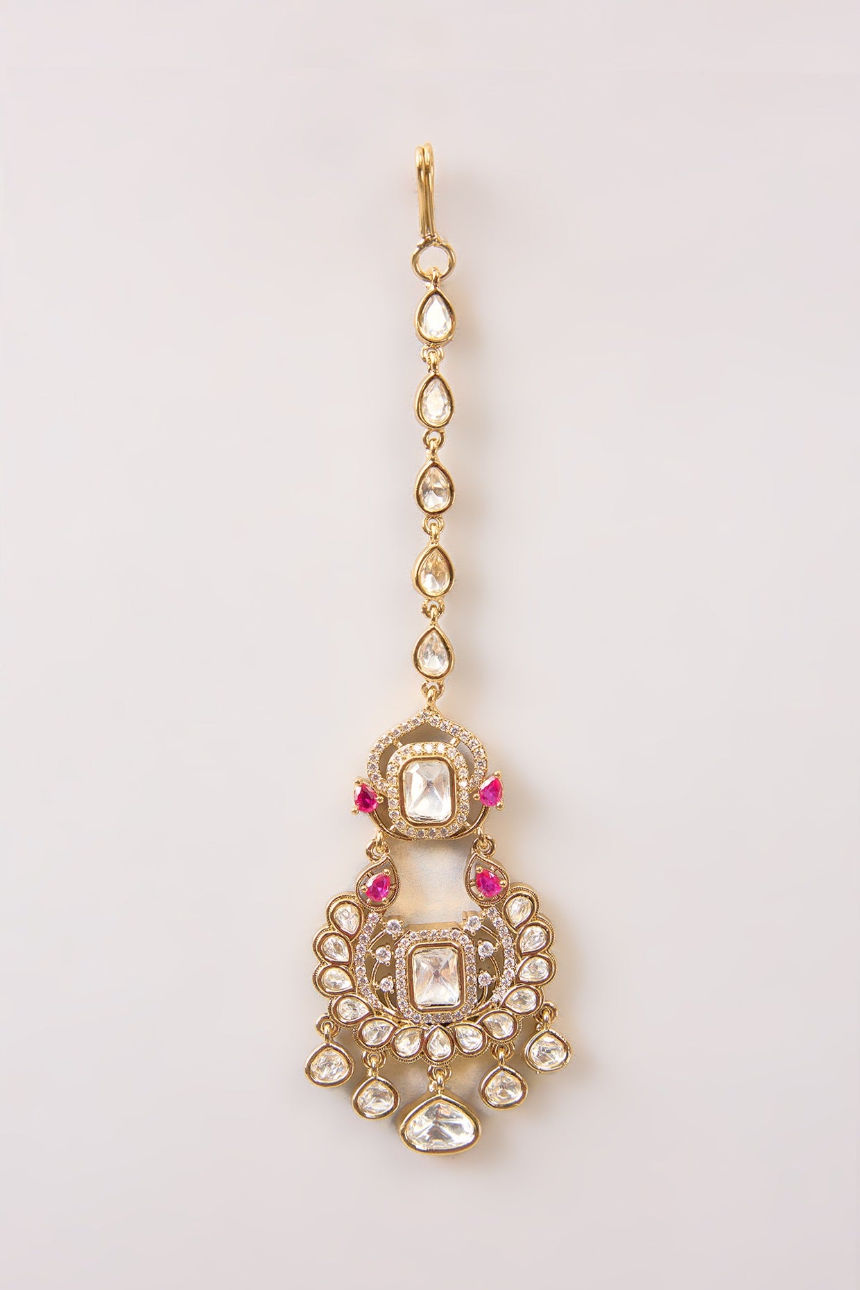 Gold Finish Kundan Polki Necklace Set