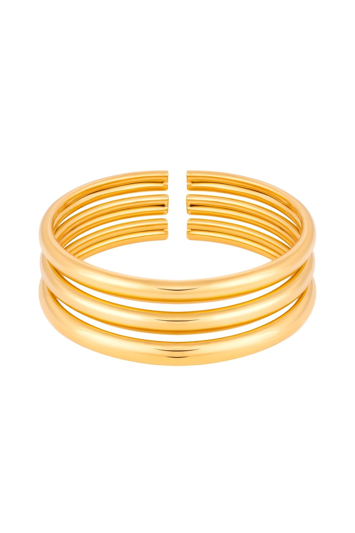 Gold Plated Handcrafted Flexible Pala Bangles (Set Of 3)