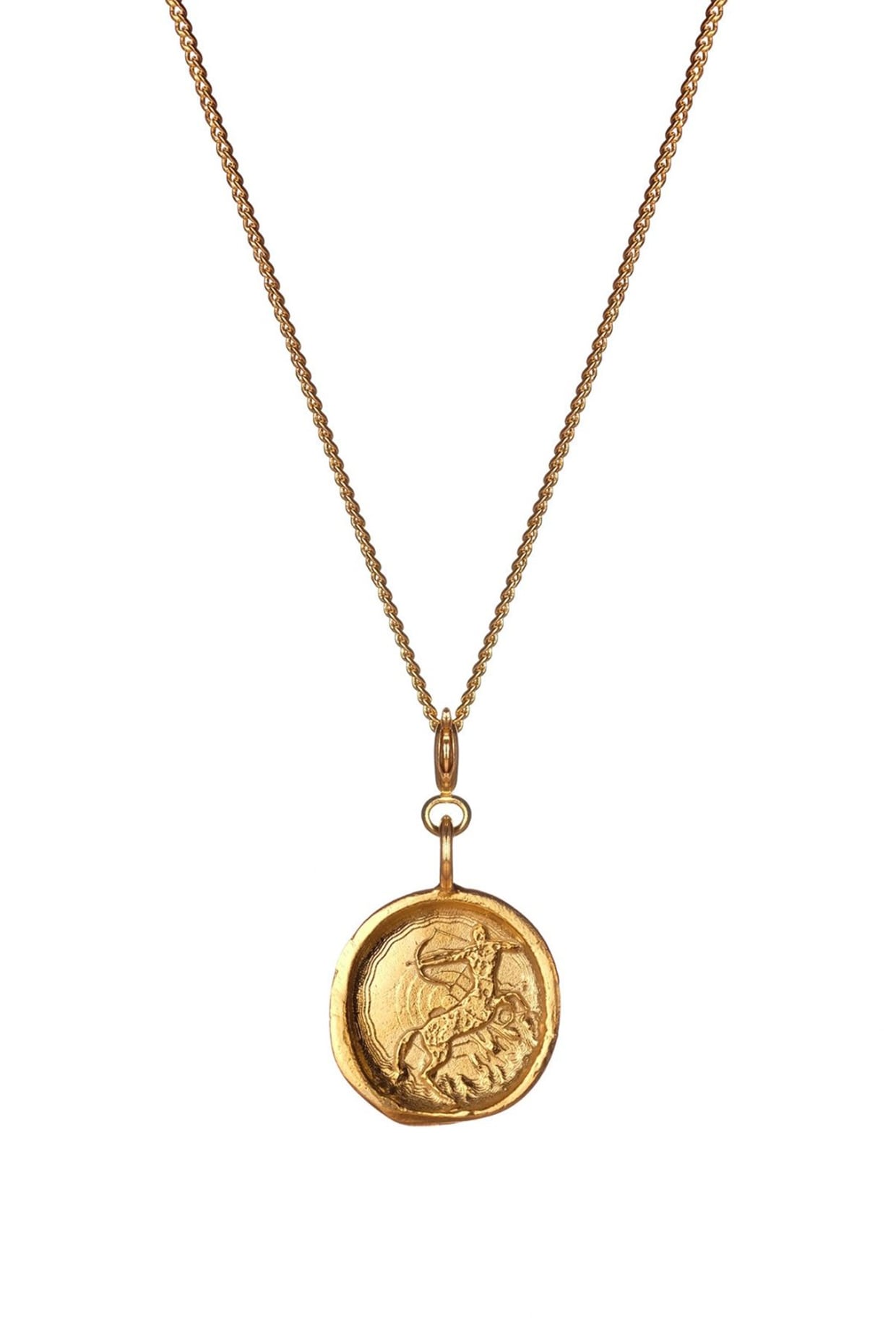 Gold Finish Baby Sagittarius Charm Pendant Necklace