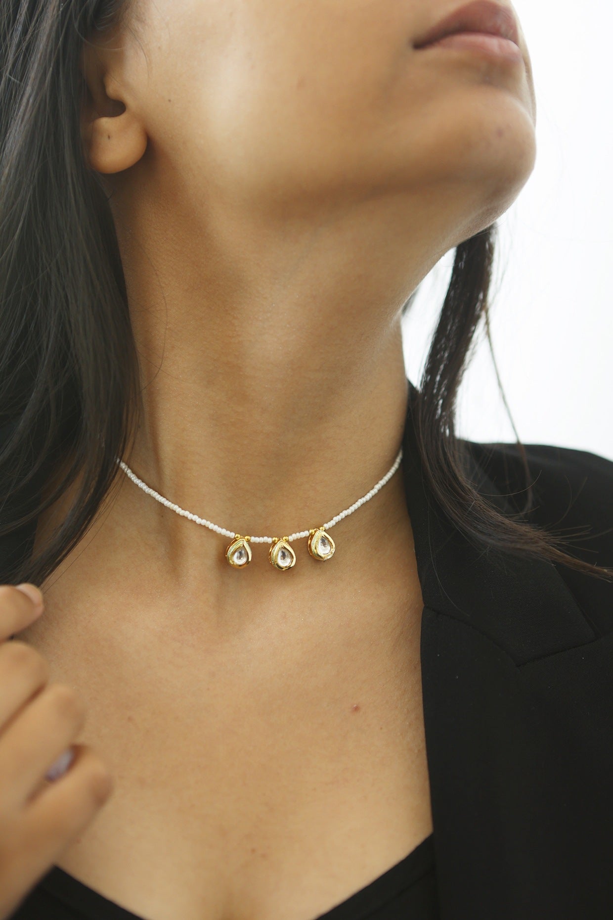 Gold Plated Kundan Polki Choker Necklace