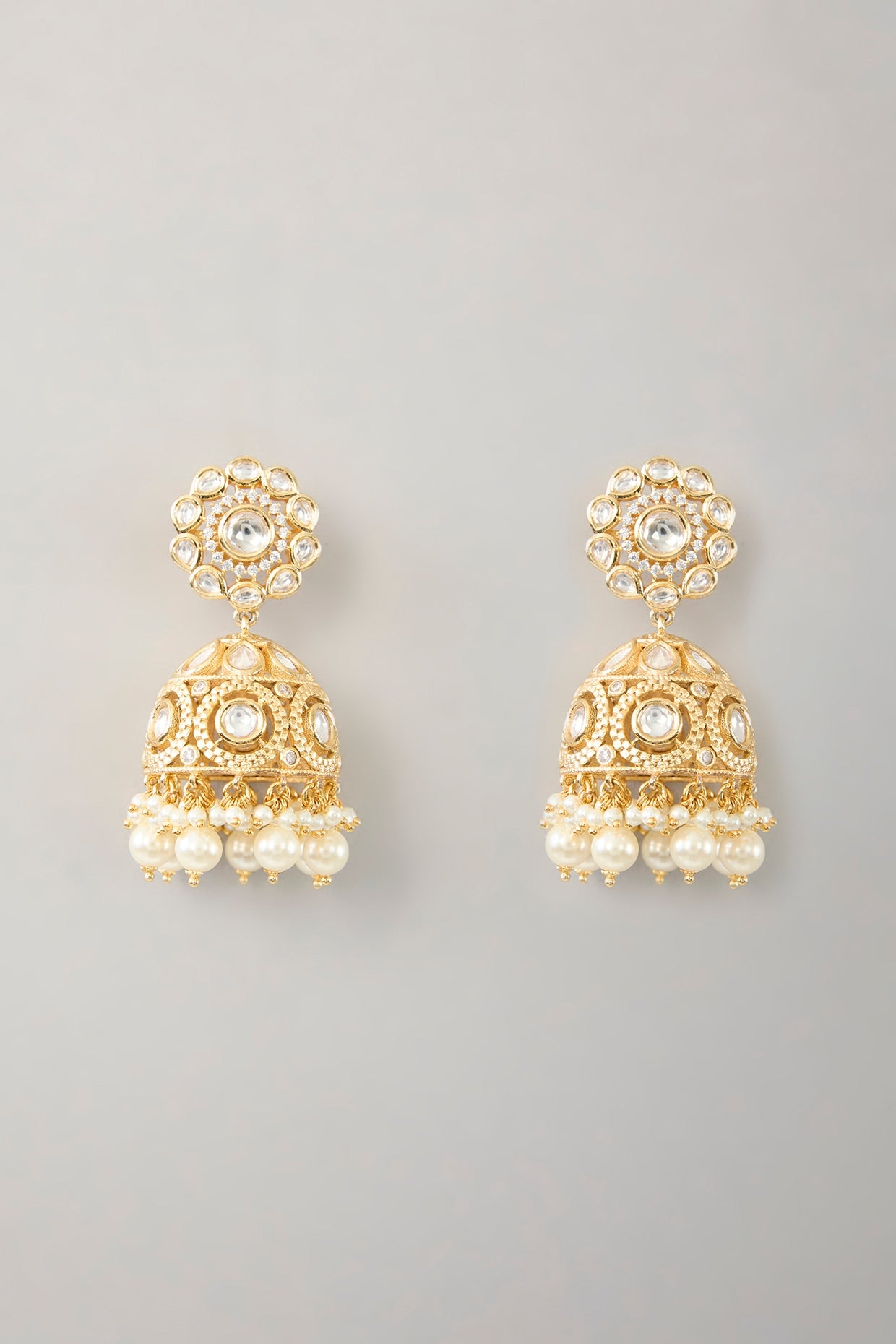 Gold Plated Kundan Polki & Pearl Choker Necklace Set