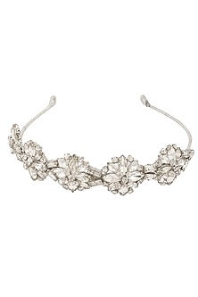 Silver Shadow Floral Crystal Embellished Headband