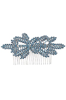 Blue Orchid Trellis Crystal Embellished Haircomb