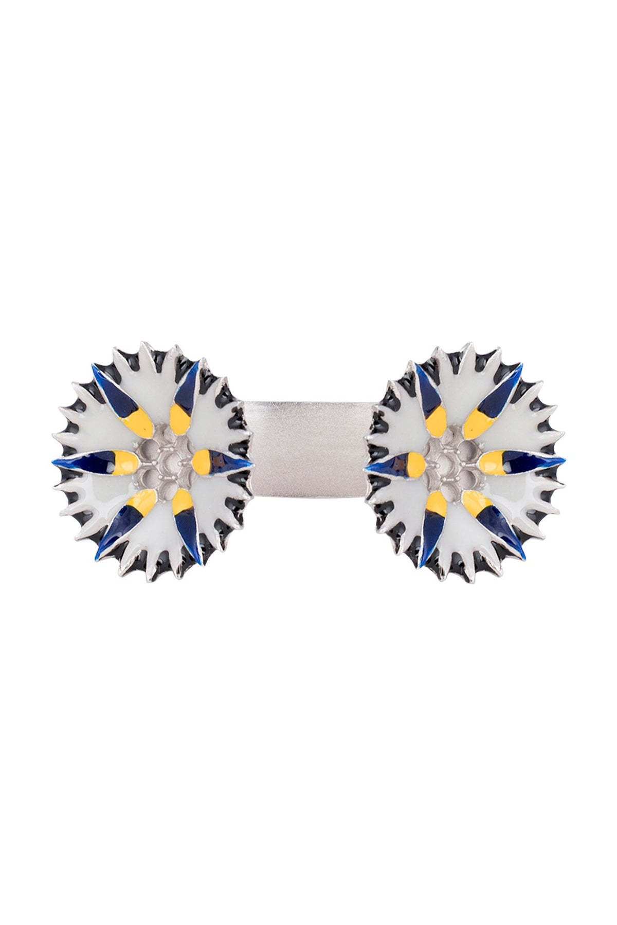 Silver plated multi coloured floral bracelet