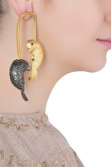 Gold Plated 2 Bird Motif Earrings