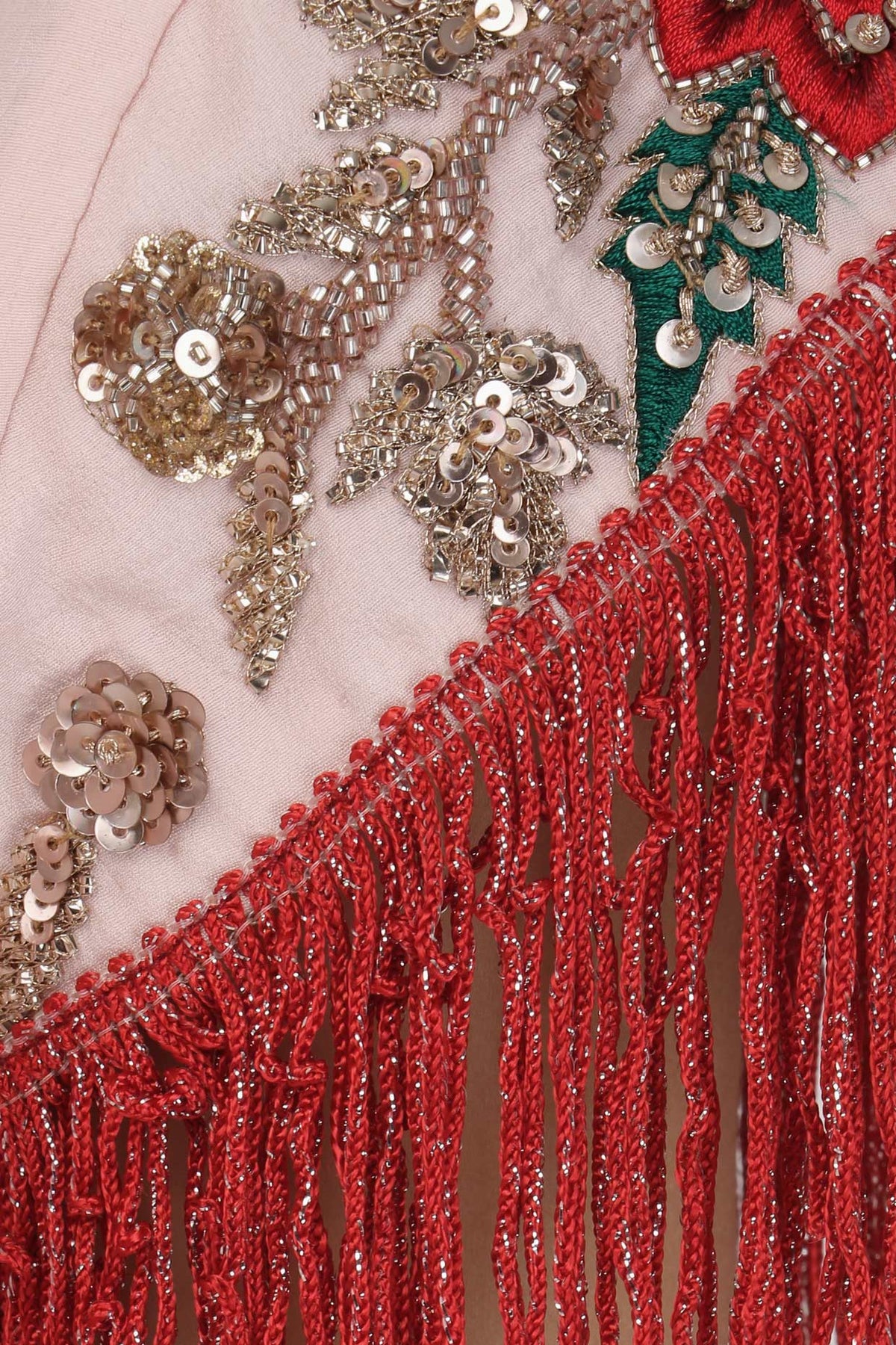 Pink Straight Fringed Suit and Pants Set