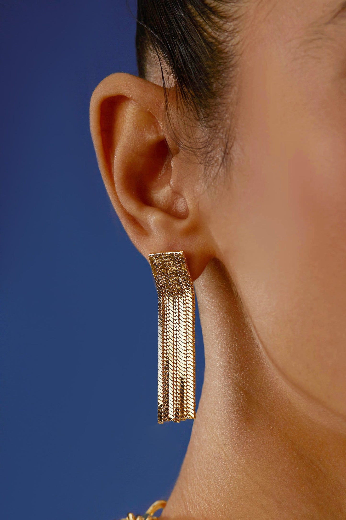 Handcrafted Chain Tassel Long Earrings