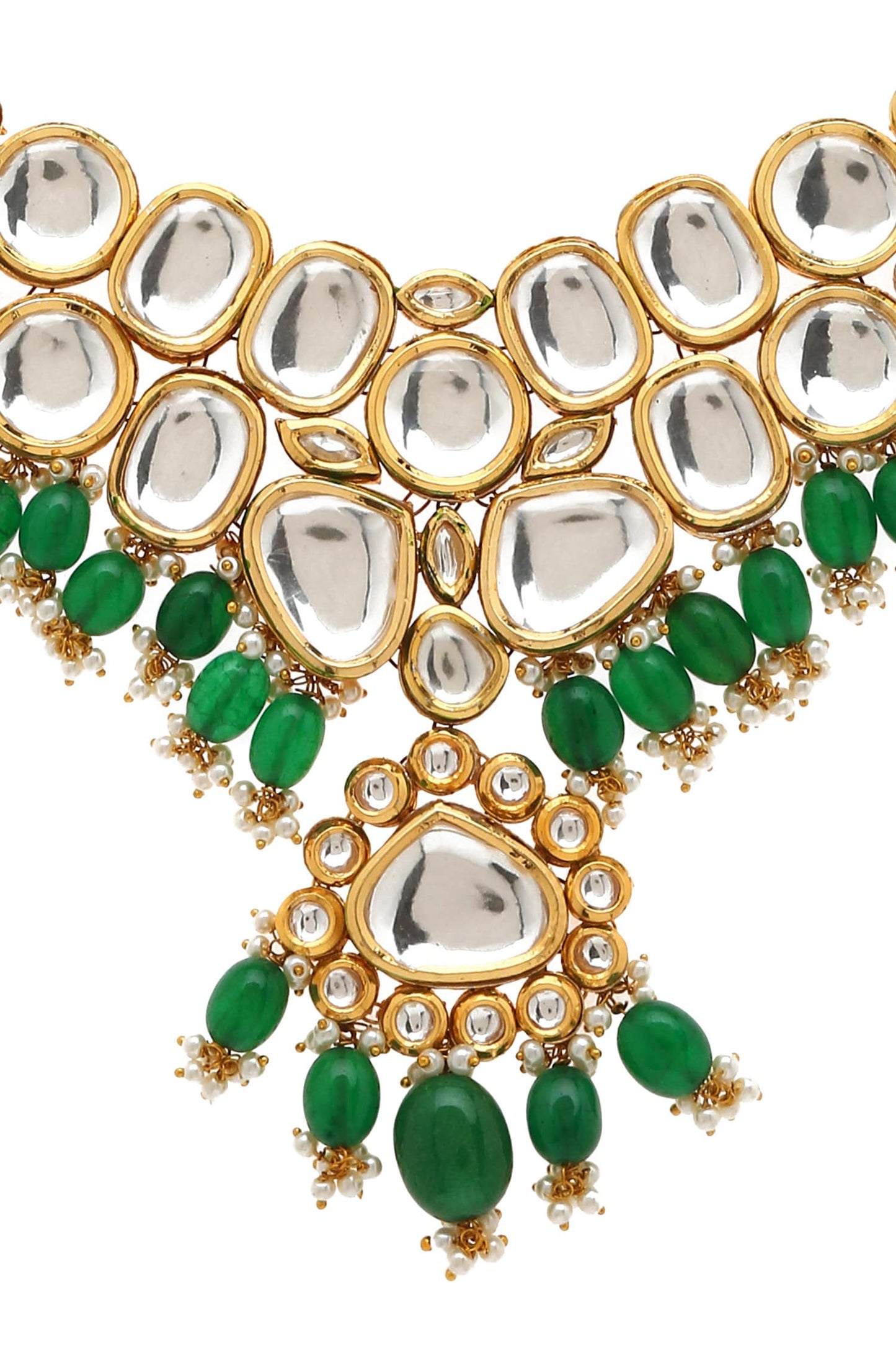 Kundan Stone Drop Pendant Choker Set